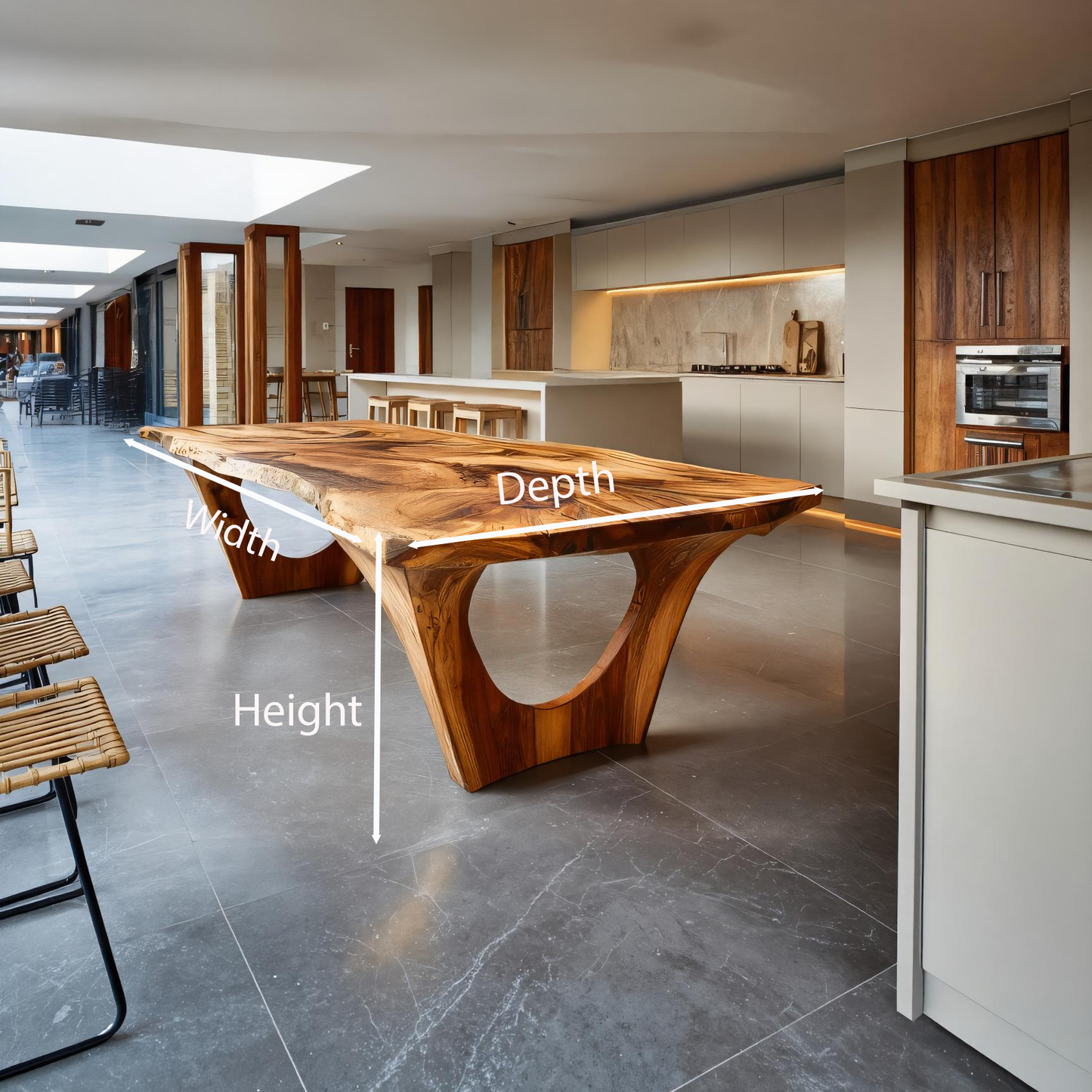 Handcrafted Dining Table With Natural Grain For Dining