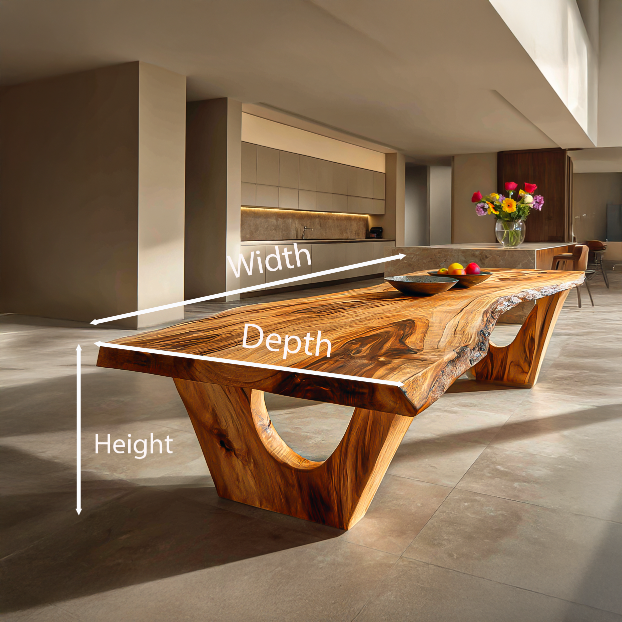 Contemporary Dining Table With Live Edge For Elegant Homes