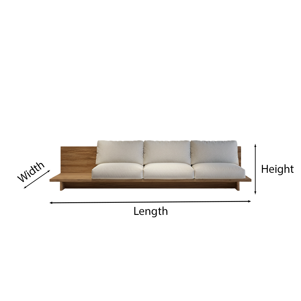 Japandi Wooden Low Profile Sofa For Living Room