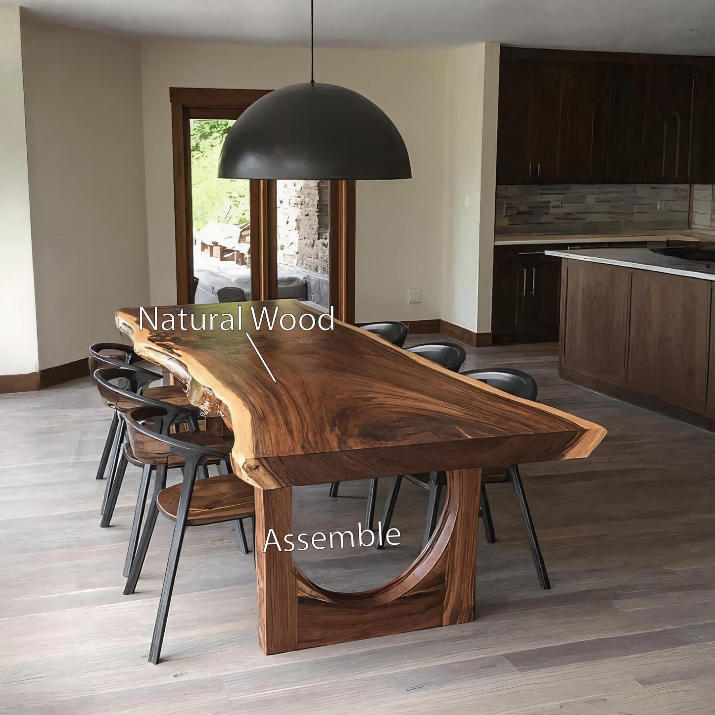 Artistic Live Edge Dining Table For Kitchen Dining Area