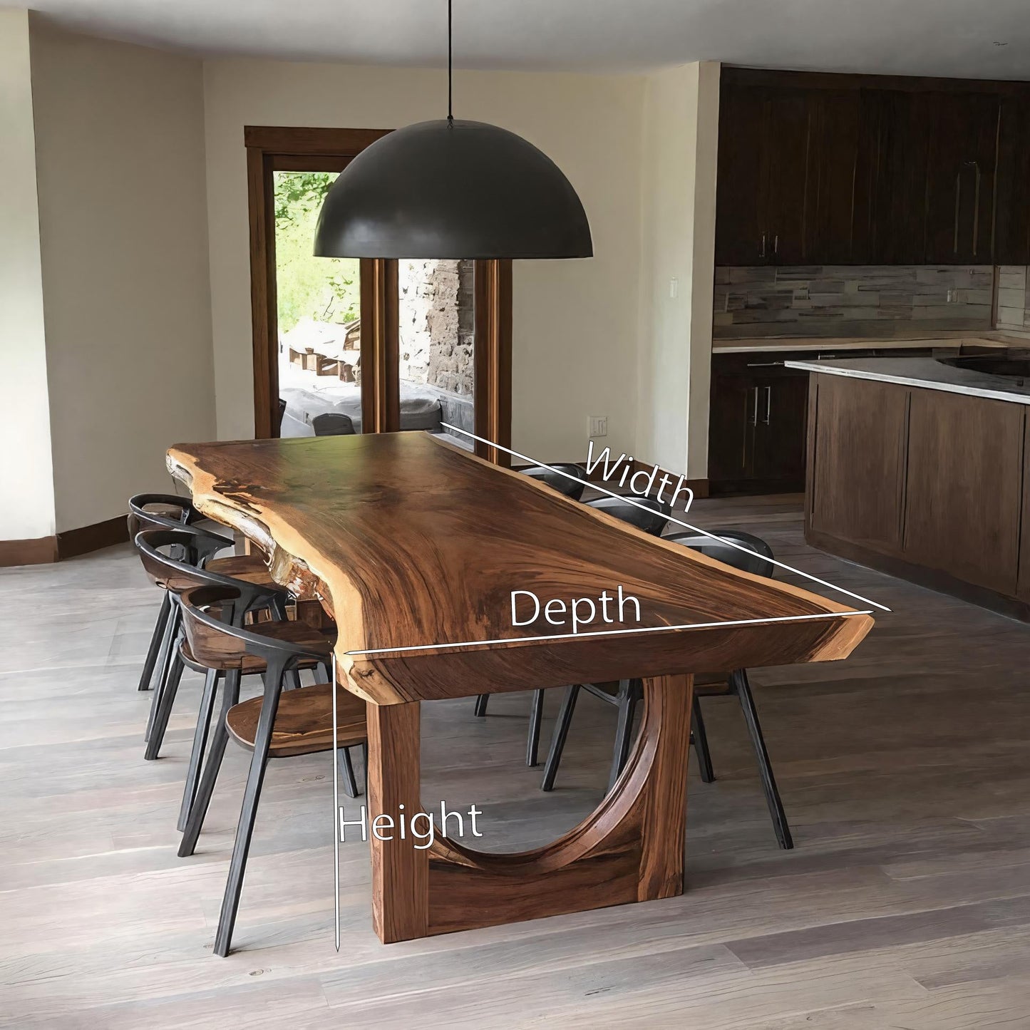 Artistic Live Edge Dining Table For Kitchen Dining Area