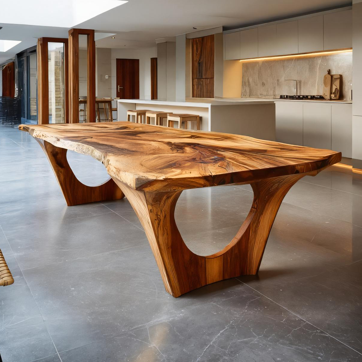 Handcrafted Dining Table With Natural Grain For Dining