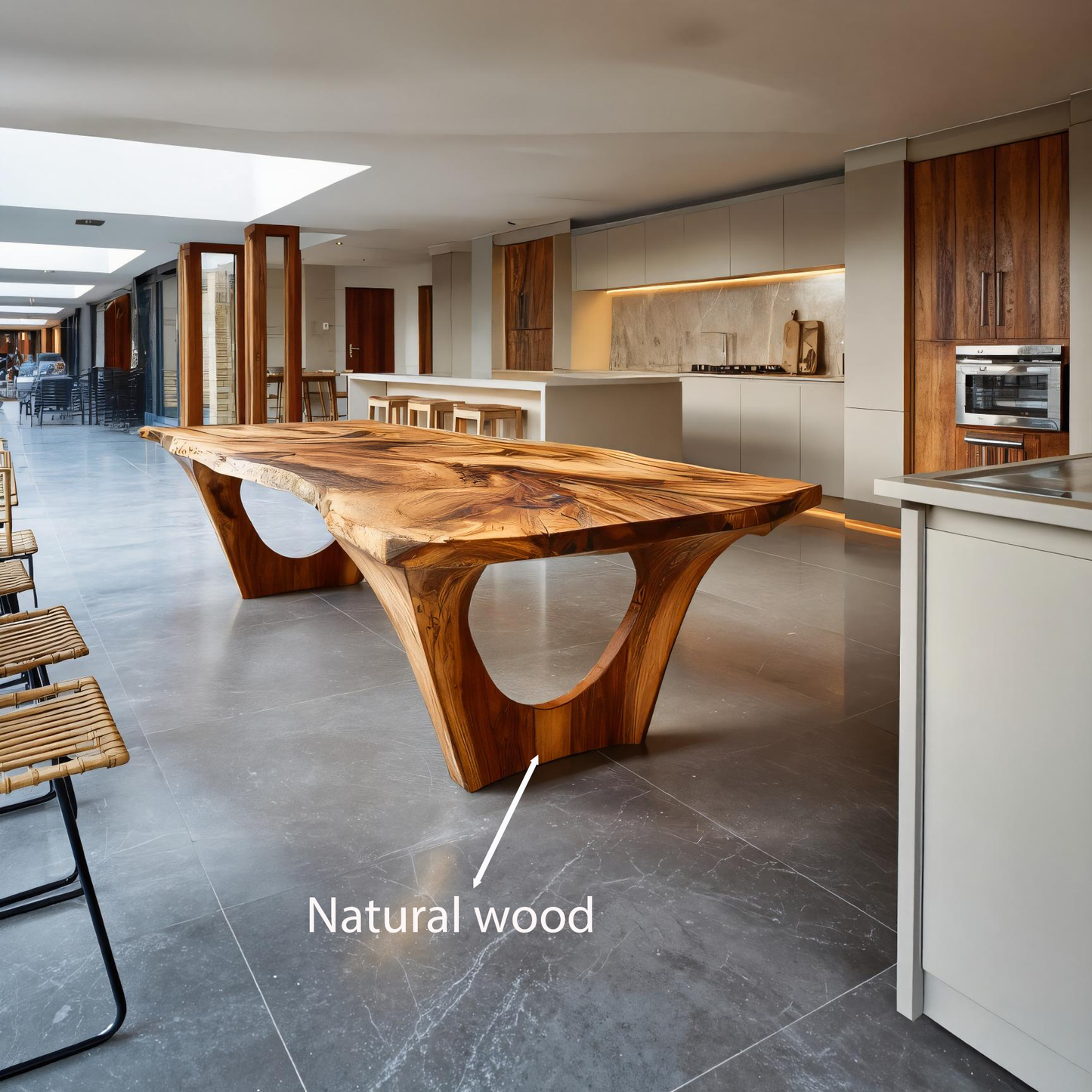 Handcrafted Dining Table With Natural Grain For Dining