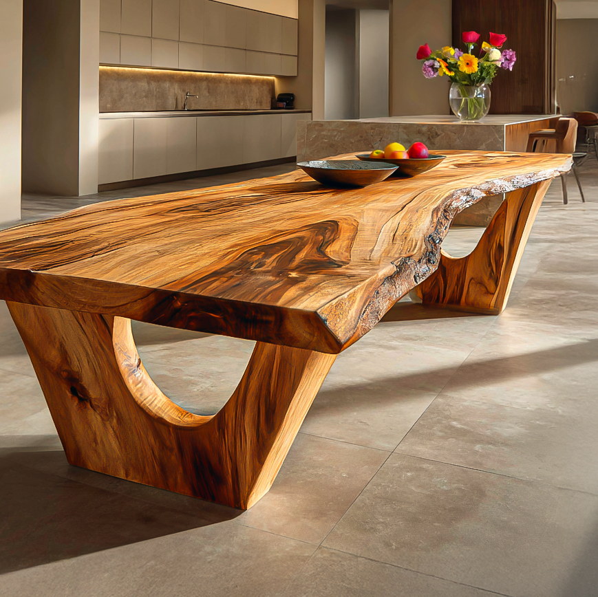 Contemporary Dining Table With Live Edge For Elegant Homes