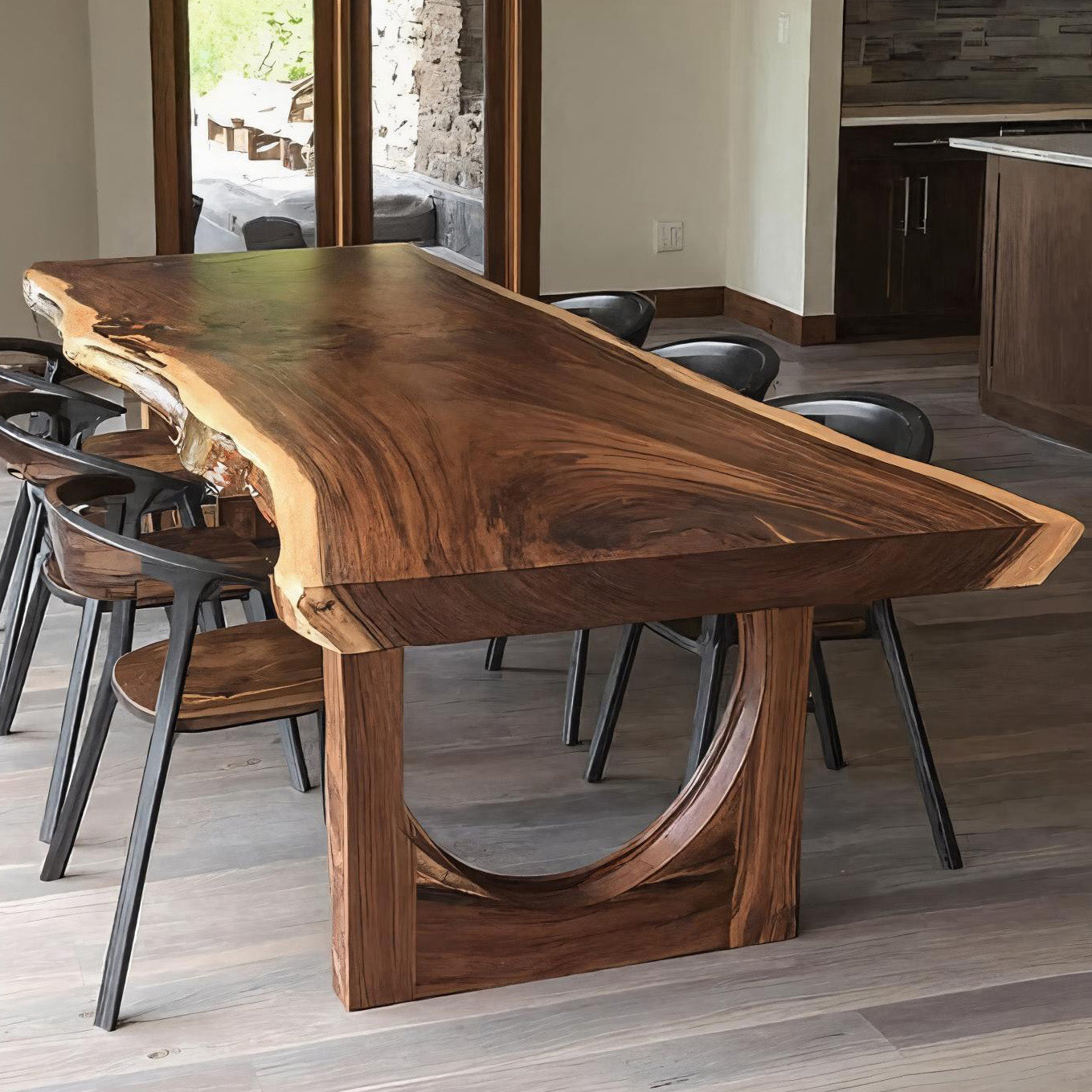 Artistic Live Edge Dining Table For Kitchen Dining Area