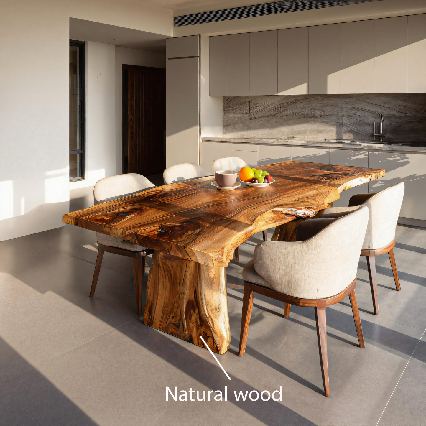 Handcrafted Live Edge Dining Table For Modern Kitchen