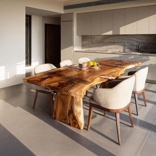 Handcrafted Live Edge Dining Table For Modern Kitchen