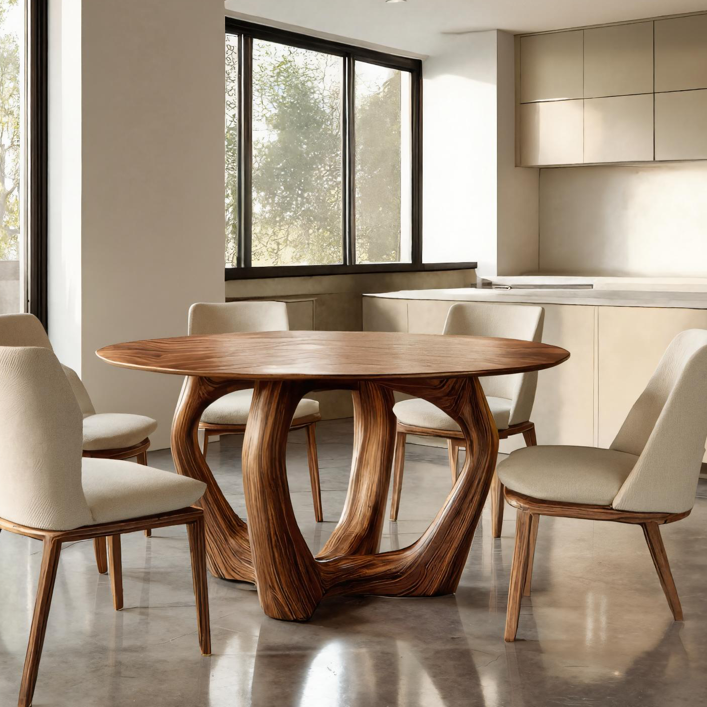 Elegant Round Dining Table For Minimalist Modern Interior