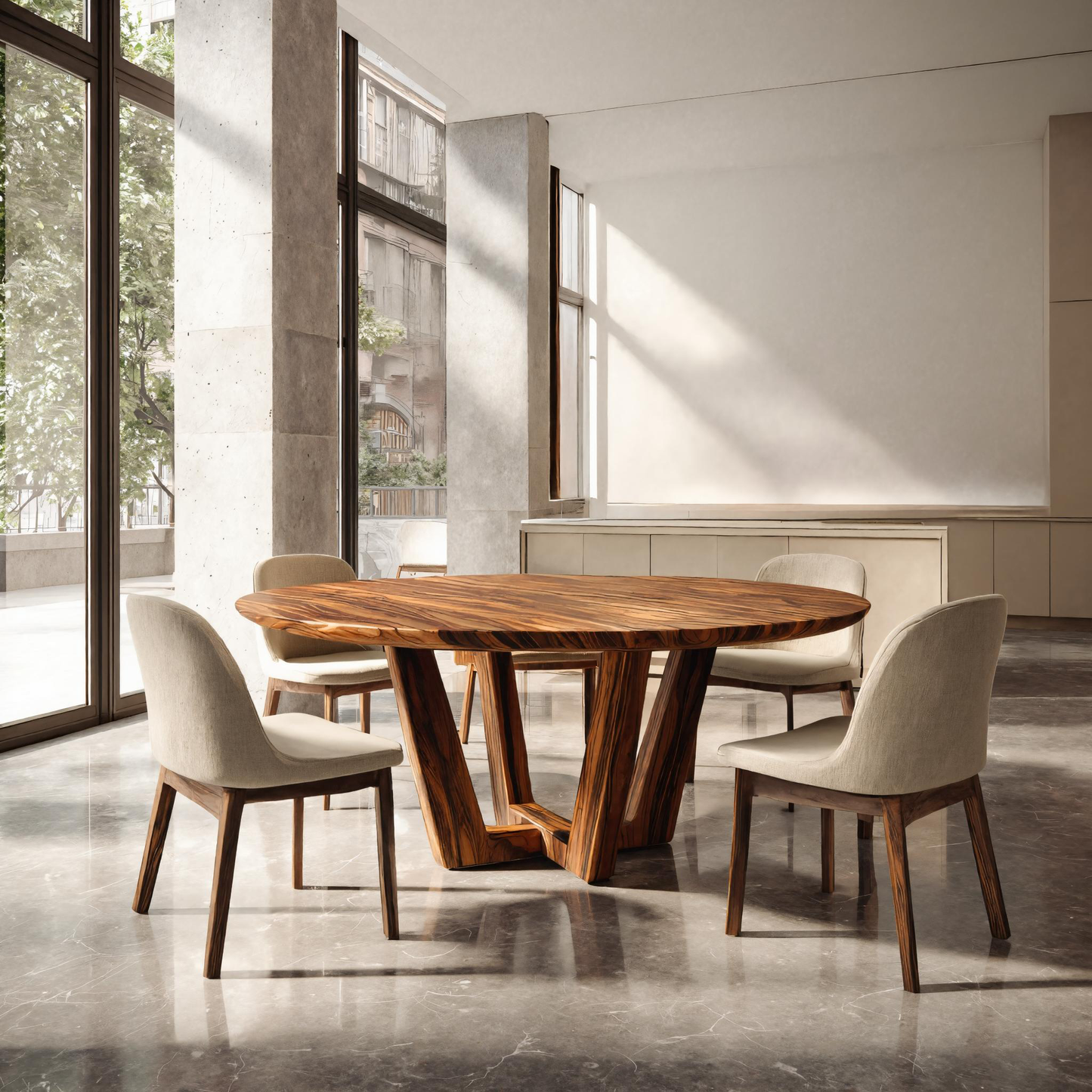 Artistic Round Dining Table For Stylish Dining Room