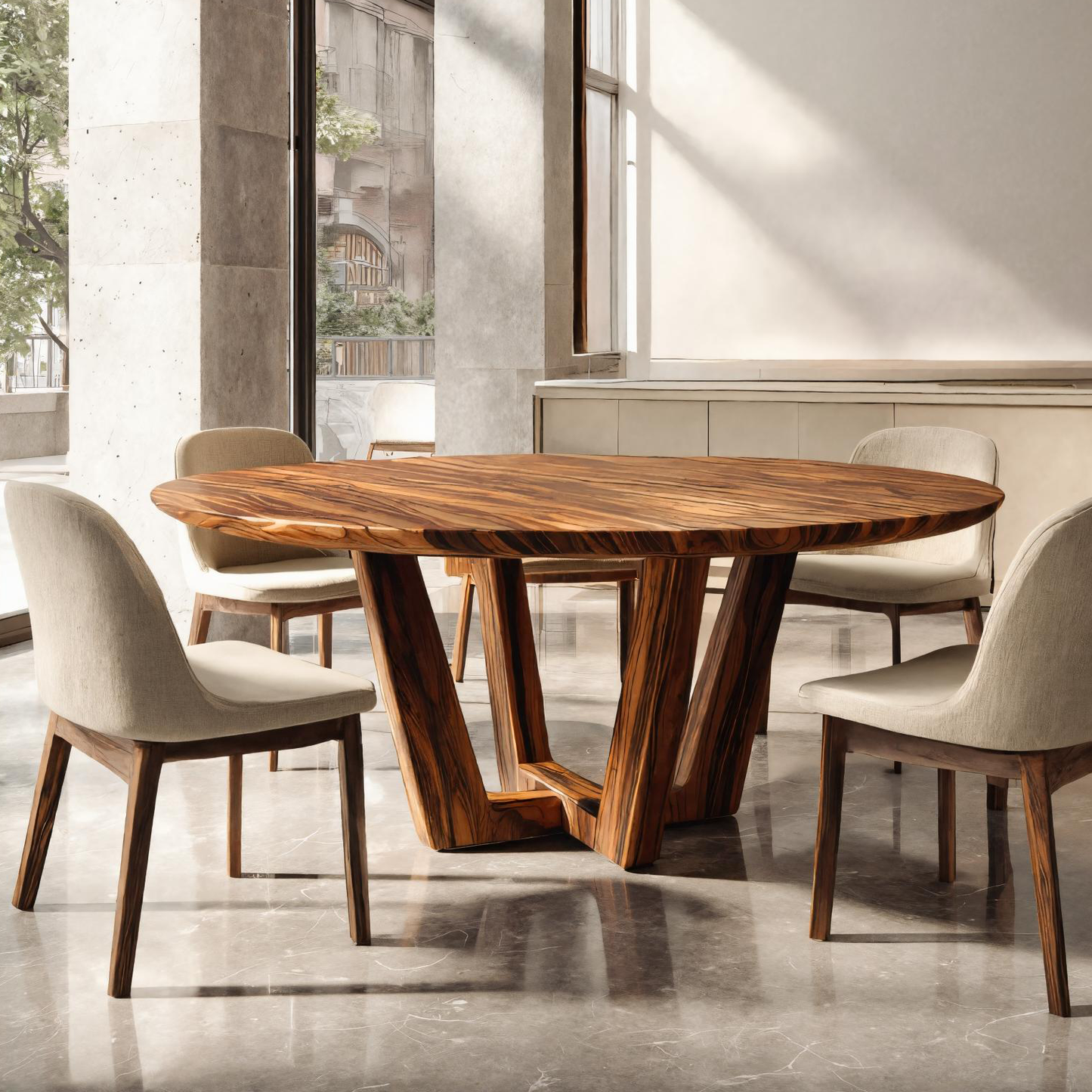 Artistic Round Dining Table For Stylish Dining Room