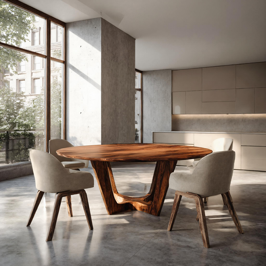 Contemporary Round Dining Table For Open Dining Area