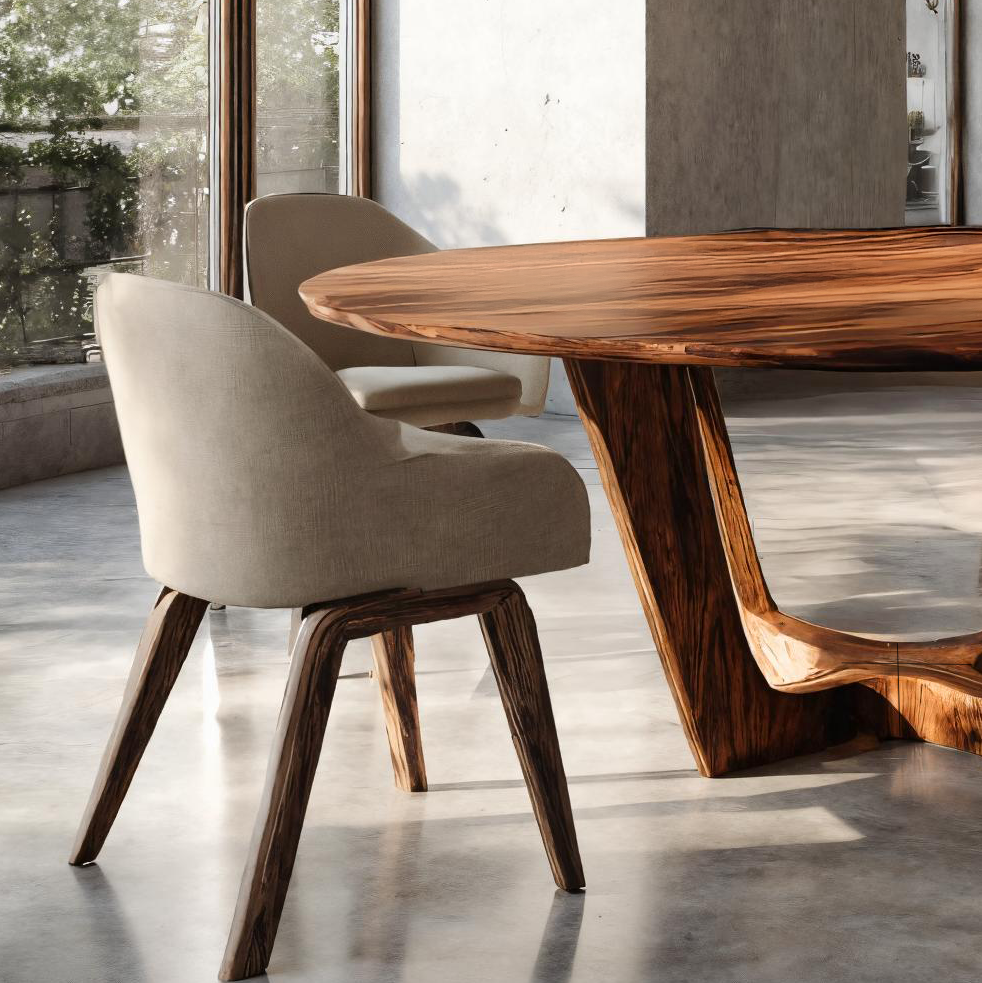 Contemporary Round Dining Table For Open Dining Area