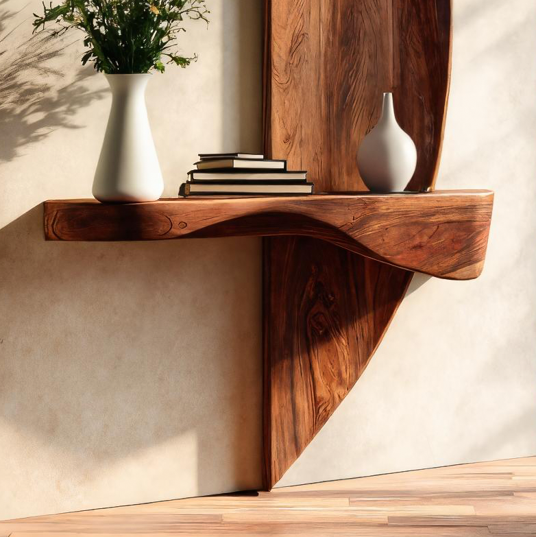 Contemporary Floating Shelf Sculptural For Entryway