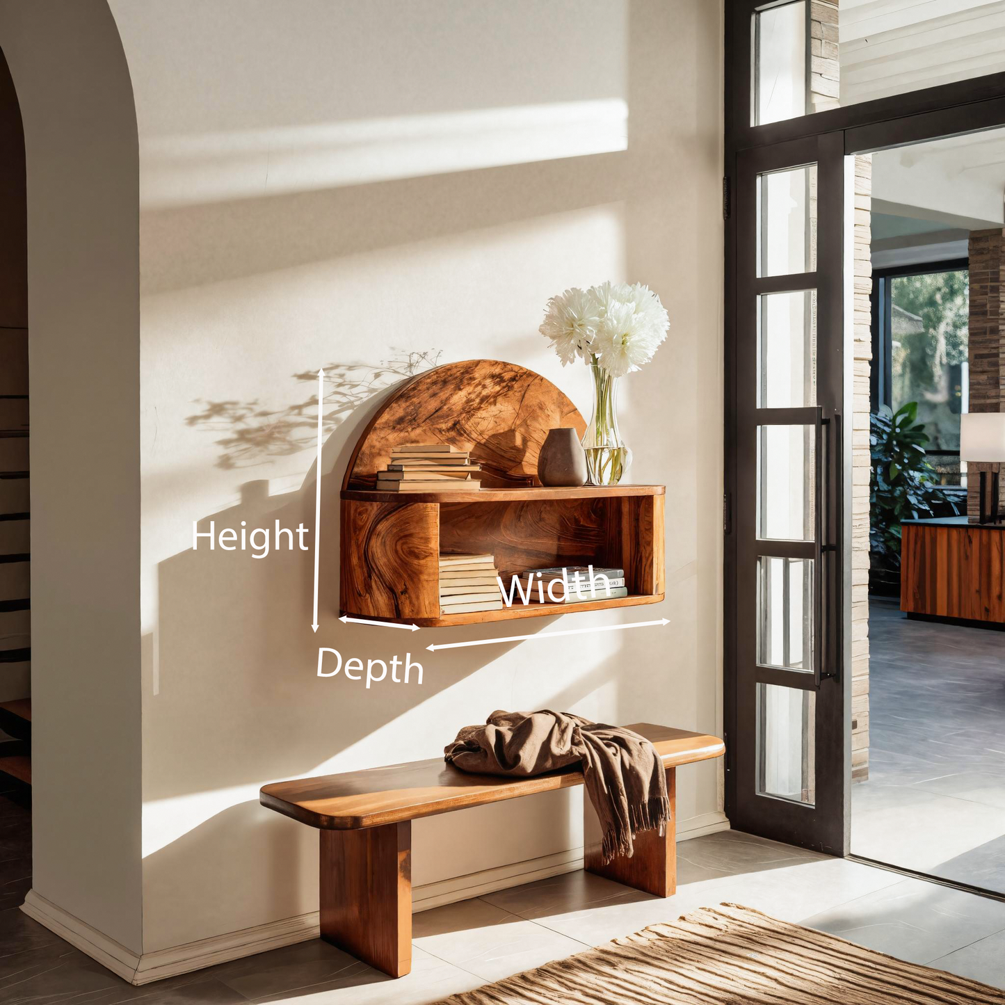 Artistic Statement Shelf For Entryway Or Living Room