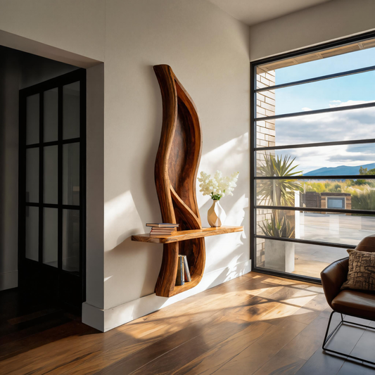 Luxury Curved Wall Shelf For Living Room Or Hallway