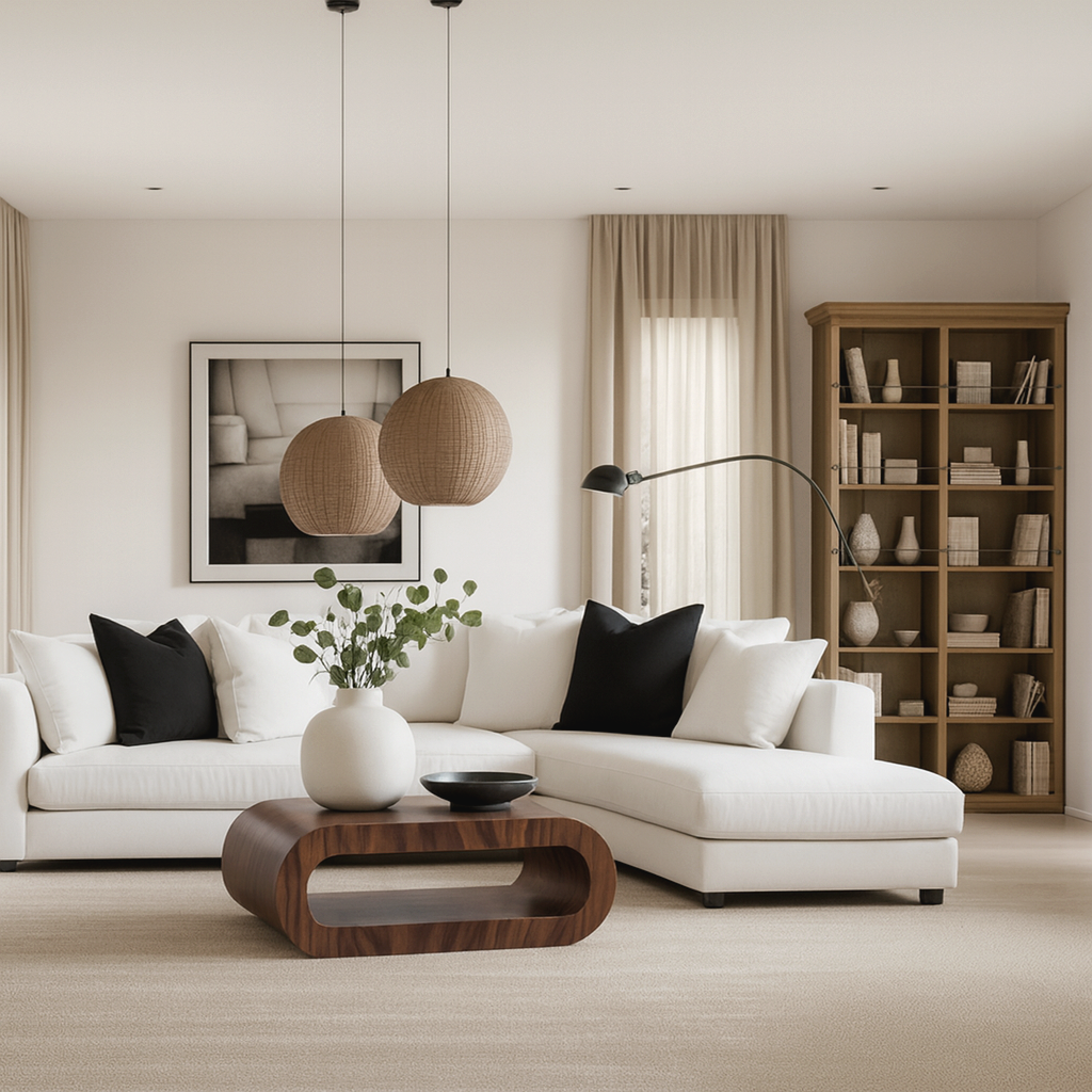 Modern Wooden Oval Coffee Table With Open Center For Living Room