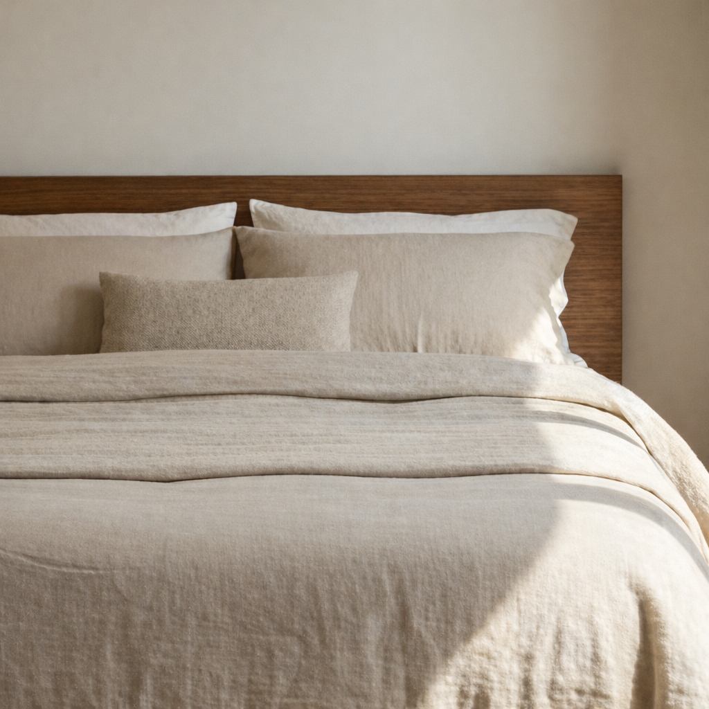 Modern Wooden Platform Bed With Round Ball Legs And Low Profile Frame For Bedroom