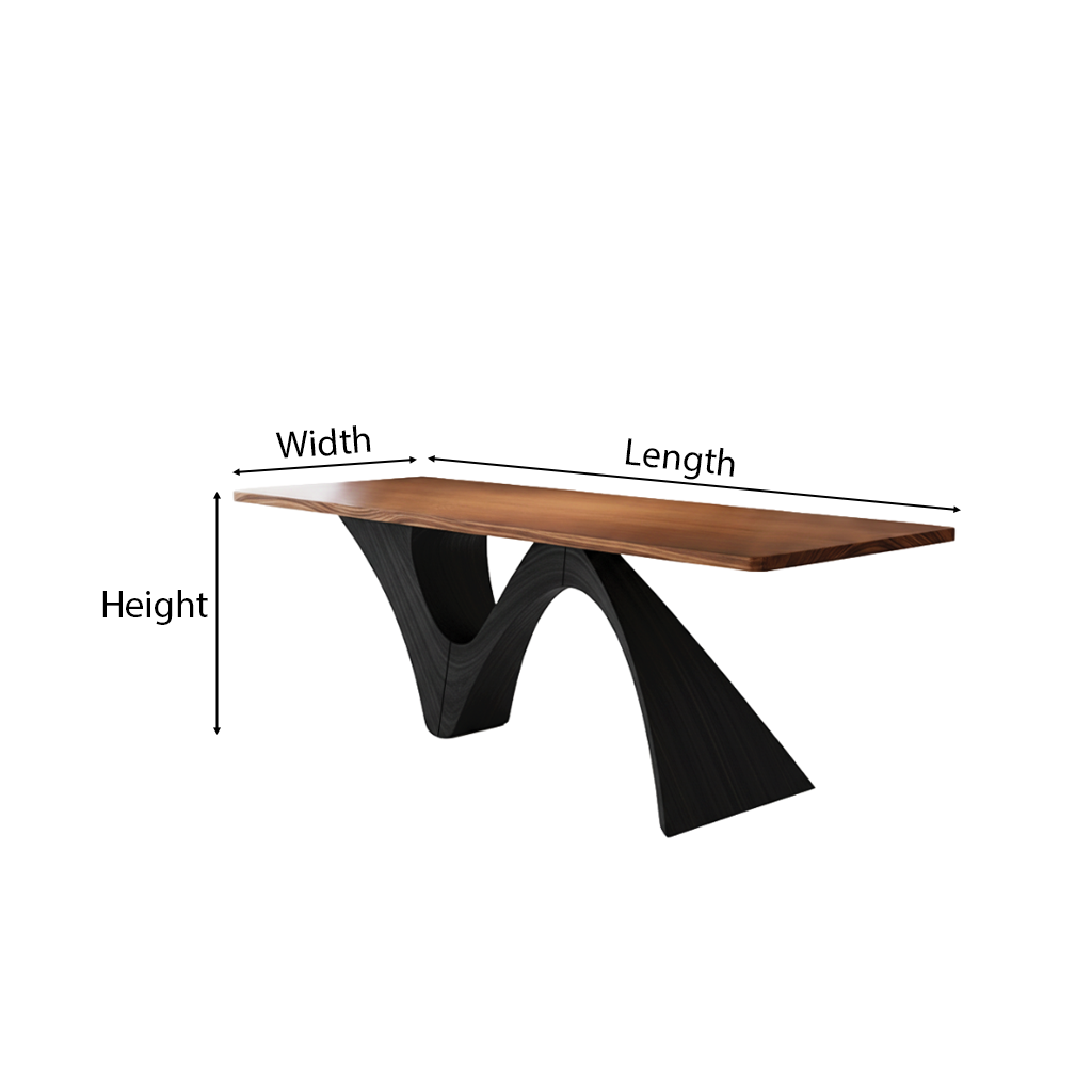 Modern Wooden Rectangular Dining Table With Pedestal Legs For Dining Room