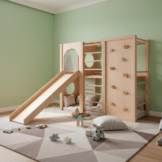 Wooden Playgroung for Kids, Playhouse - Activity Center for Kids, Eco-Friendly Wooden Monkey Bar