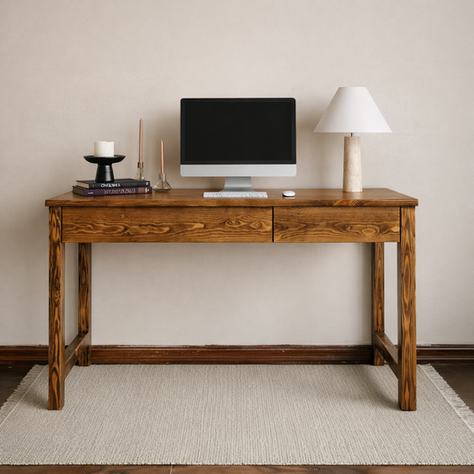 Traditional Wooden Writing Desk With Drawers For Home Office